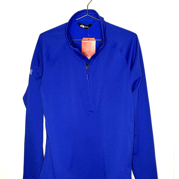 The North Face NF0A47FB Mountain Peaks Quarter Zip Up Fleece TNF Blue LARGE NWT - Picture 2 of 12